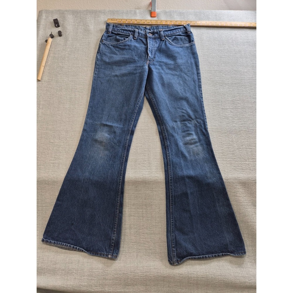 Vintage Levi's Orange Tab Jeans Womens 33x30 Blue Denim Cotton Bell Bottom